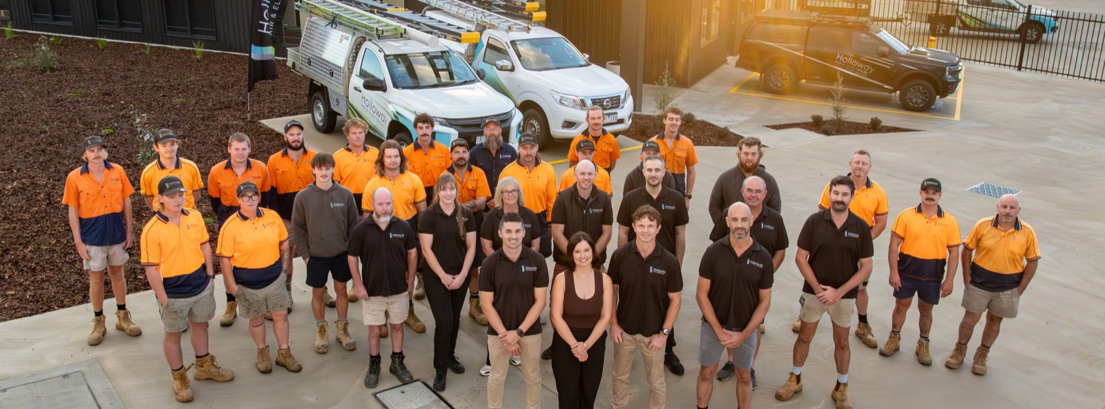 The Holloway Air & Electrical team outside the Bendigo East showroom